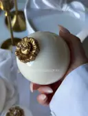 Миниатюра Керамический шар 7 см гладкий белый  1