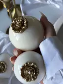 Миниатюра Керамический шар 6 см гладкий белый 1