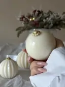 Миниатюра Керамический шар 6 см гладкий белый 5