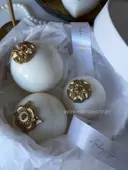 Миниатюра Керамический шар 6 см гладкий белый 2