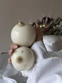 Миниатюра Керамический шар 6 см гладкий белый 4