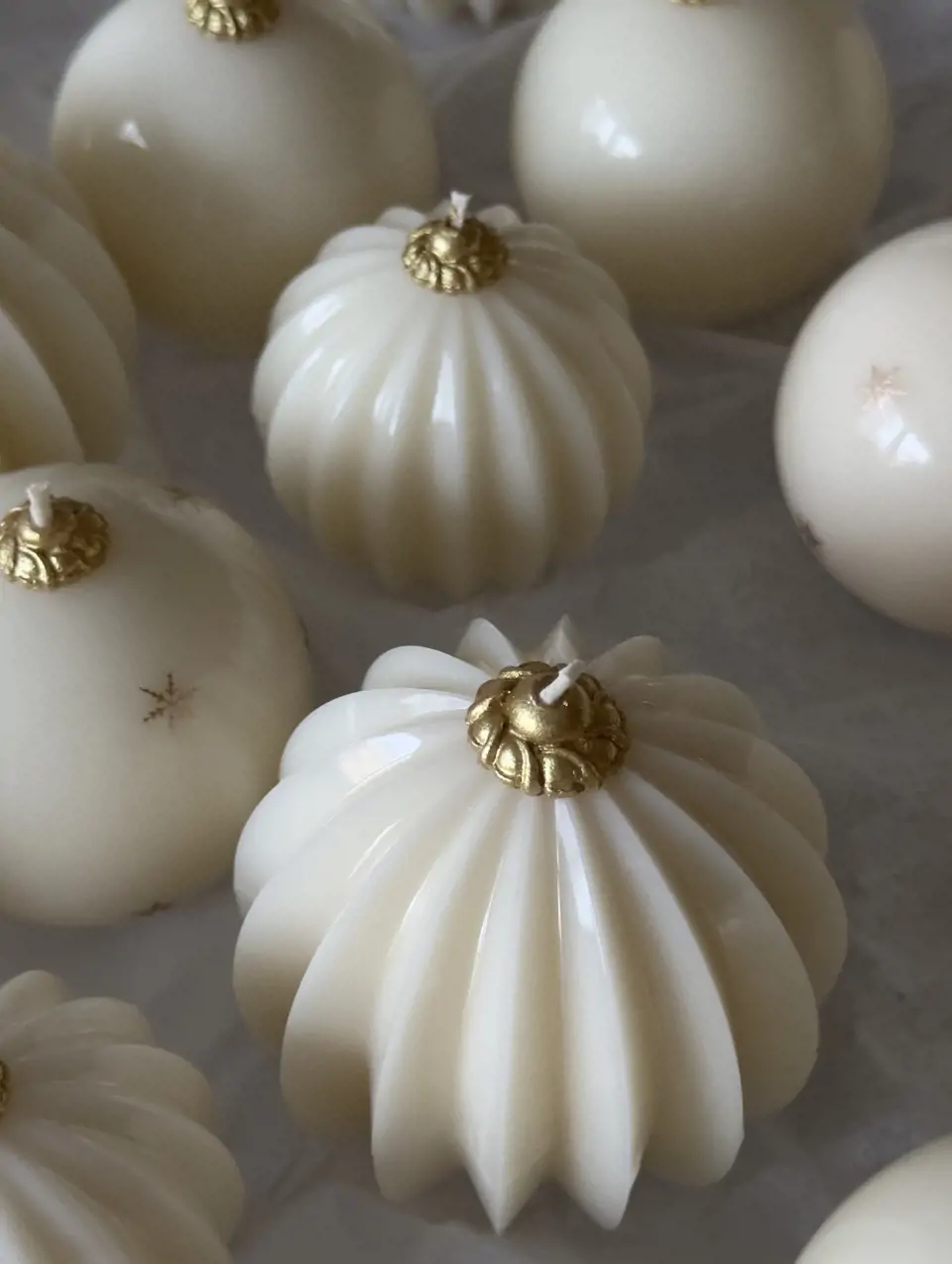 Ceramic baubles 7 см ребристый белый — изображение 2